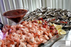 an assortment of fish at a wedding
