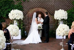 a bride and groom about tome married